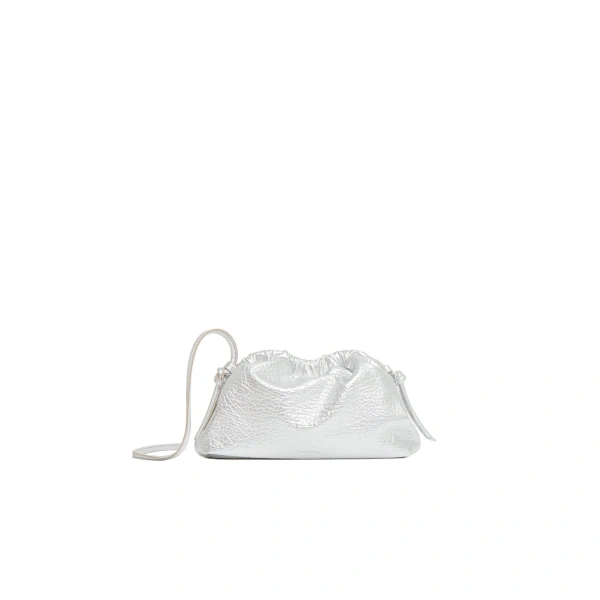 Mini Cloud Clutch in Tumbled Silver