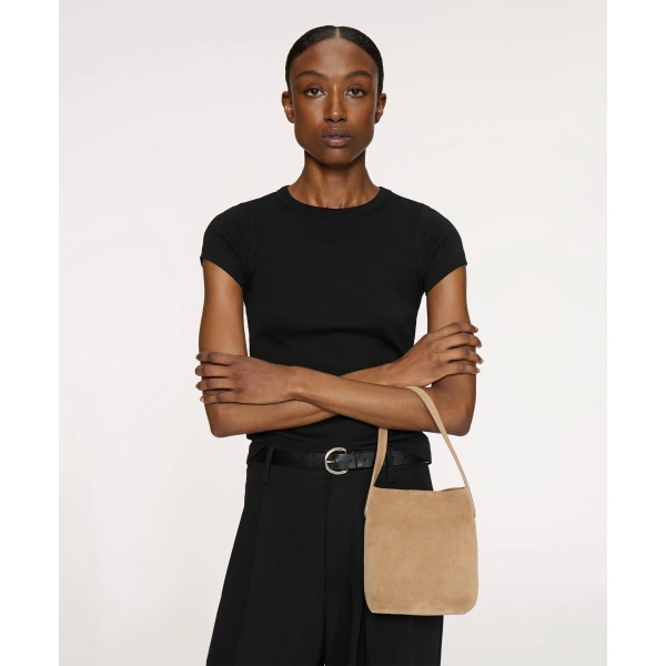 Mansur Gavriel Mini Everyday Cabas in Anise Suede, view 2 | Mini Bags
