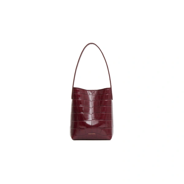 Mini Everyday Cabas in Oxblood Croc