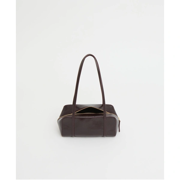 Mansur Gavriel Mini Filo Bag in Aubergine Naplak, view 3 | Shoulder & Crossbody Bags