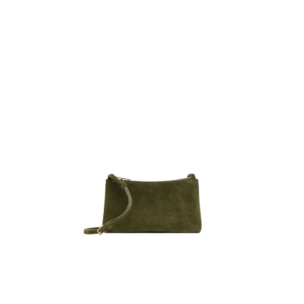 Mini Gaia Crossbody in Algae Suede