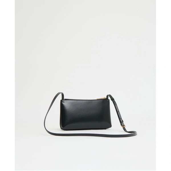 Mansur Gavriel Mini Gaia Crossbody in Black and Flamma, view 3 | Crossbody Bags