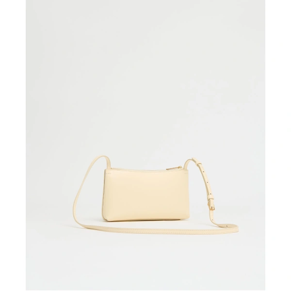 Mansur Gavriel Mini Gaia Crossbody in Crema and Ebony, view 2 | Crossbody Bags