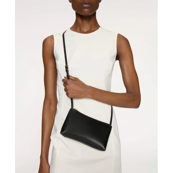 Mansur Gavriel Mini Gaia Crossbody in Crema and Ebony, view 5 | Crossbody Bags