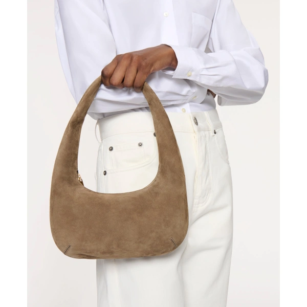 Mansur Gavriel Mini Gnocchi Bag in Anise Suede, view 2 | Hobo Bags
