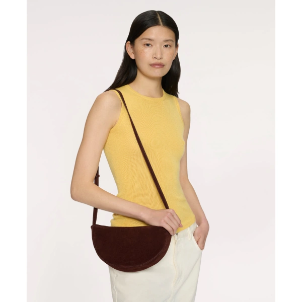 Mansur Gavriel Moon Sling in Chocolate Suede, view 2 | Crossbody Bags
