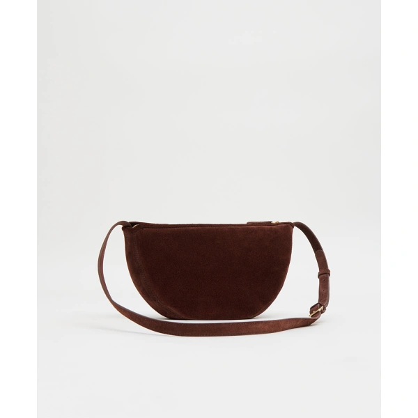 Mansur Gavriel Moon Sling in Chocolate Suede, view 3 | Crossbody Bags