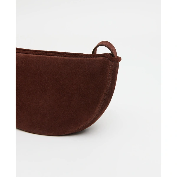 Mansur Gavriel Moon Sling in Chocolate Suede, view 5 | Crossbody Bags