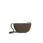 Mansur Gavriel Moon Sling in Ebony Raffia and Suede | Crossbody Bags