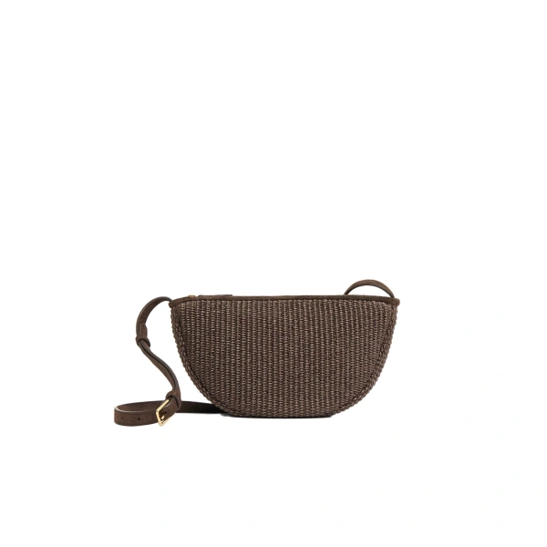 Moon Sling in Ebony Raffia and Suede