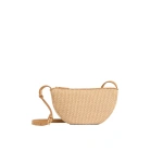 Mansur Gavriel Moon Sling in Natural Raffia and Budino Suede | Crossbody Bags
