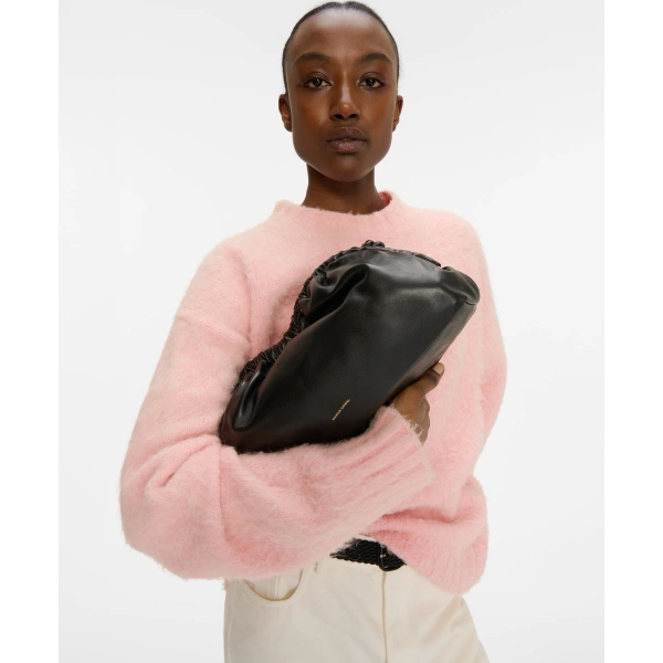 Mansur Gavriel Oversized Cloud Clutch in Black and Flamma, view 2 | Clutch Bags