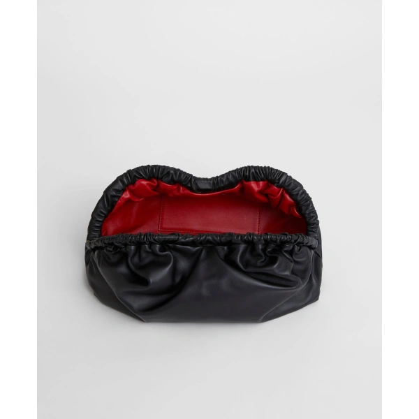 Mansur Gavriel Oversized Cloud Clutch in Black and Flamma, view 5 | Clutch Bags