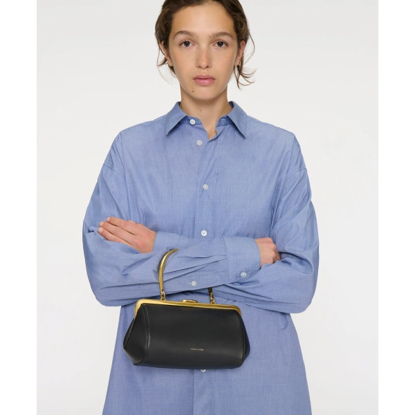 Mansur Gavriel Pina Evening Bag in Black, view 2 | Clutch Bags
