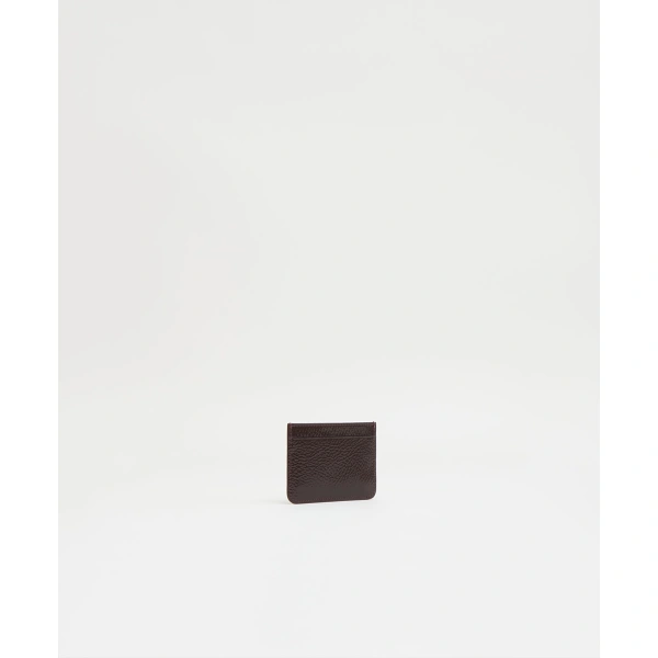 Mansur Gavriel Pocket Card Holder in Aubergine Naplak, view 2 | Card Holders