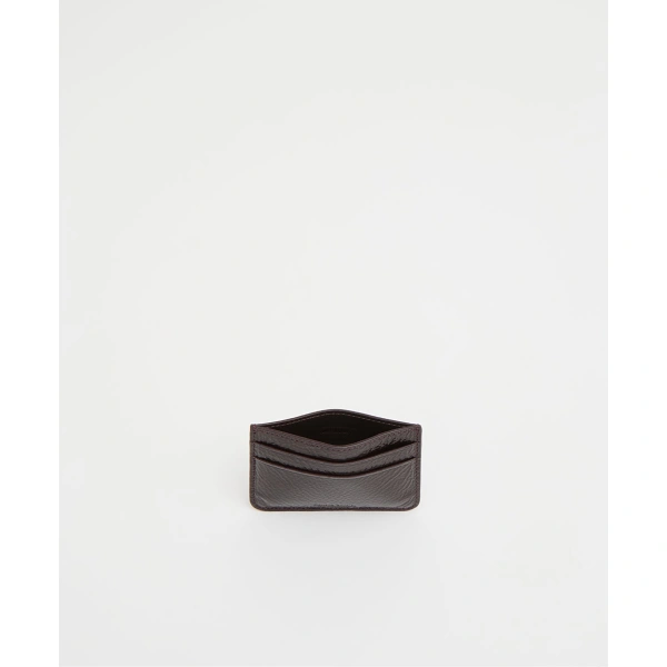 Mansur Gavriel Pocket Card Holder in Aubergine Naplak, view 3 | Card Holders