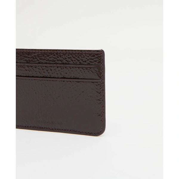 Mansur Gavriel Pocket Card Holder in Aubergine Naplak, view 4 | Card Holders