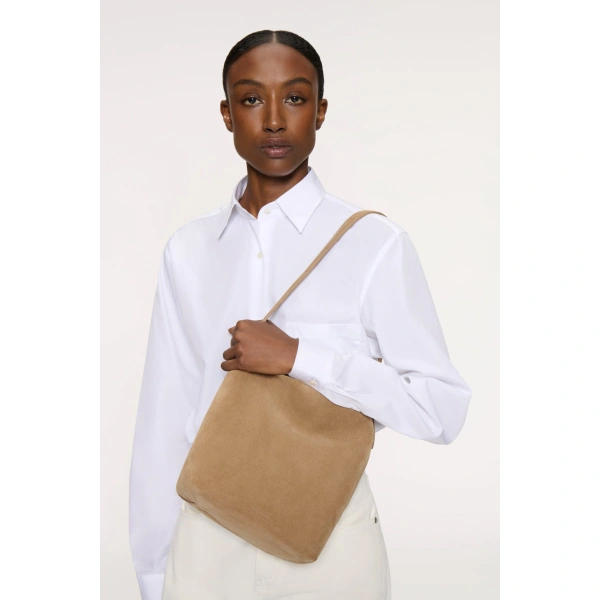 Mansur Gavriel Small Everyday Cabas in Anise Suede, view 2 | Totes & Top-Handle Bags