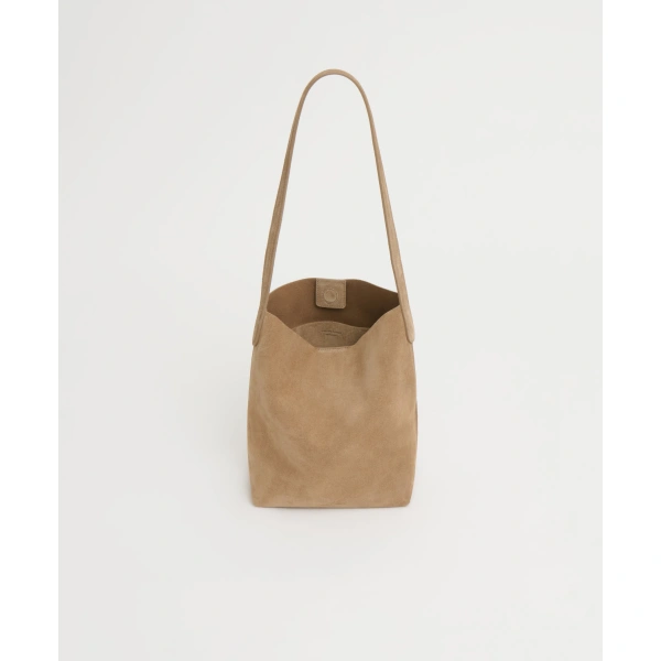 Mansur Gavriel Small Everyday Cabas in Anise Suede, view 4 | Totes & Top-Handle Bags