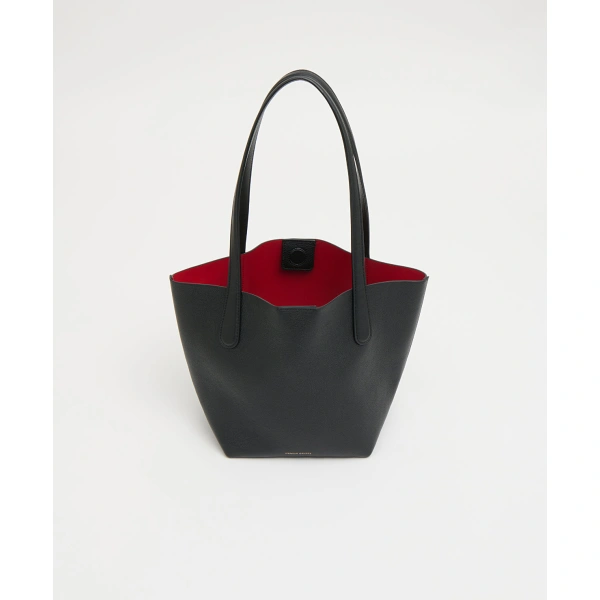 Mansur Gavriel Small Everyday Soft Tote in Black and Flamma, view 4 | Totes & Top-Handle Bags