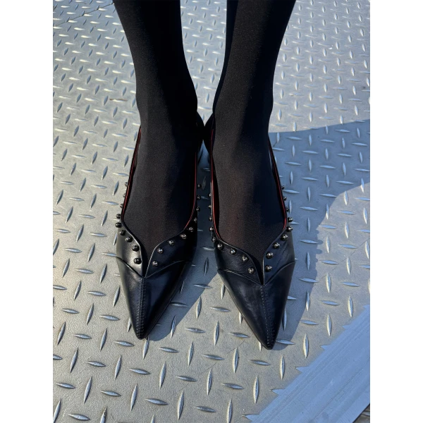 Maria Lucia Hohan Aisha Slingback Flats in Black Embellished | Flats | Coveti