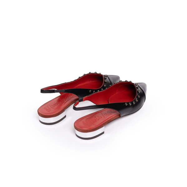 Maria Lucia Hohan Aisha Slingback Flats in Black Embellished | Flats | Coveti
