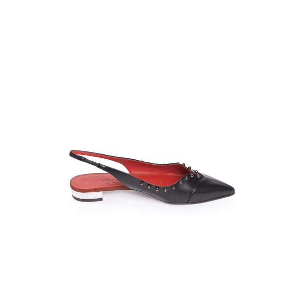 Maria Lucia Hohan Aisha Slingback Flats in Black Embellished | Flats | Coveti