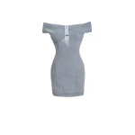 Maria Lucia Hohan Amalya Mini Dress in Silver | Mini Dresses | Coveti