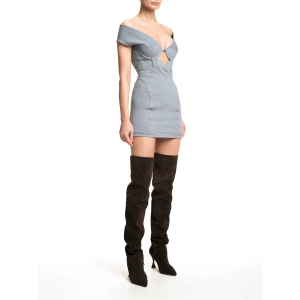 Maria Lucia Hohan Amalya Mini Dress in Silver | Mini Dresses | Coveti