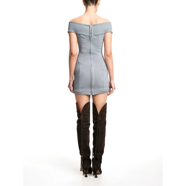 Maria Lucia Hohan Amalya Mini Dress in Silver | Mini Dresses | Coveti