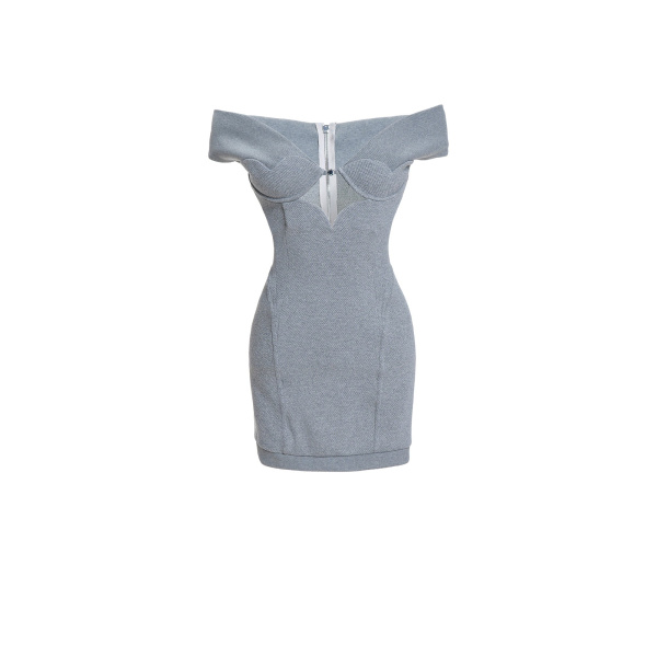 Maria Lucia Hohan Amalya Mini Dress in Silver | Mini Dresses | Coveti