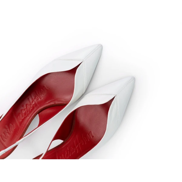 Maria Lucia Hohan Ambra Slingback Pumps in White | Heels | Coveti