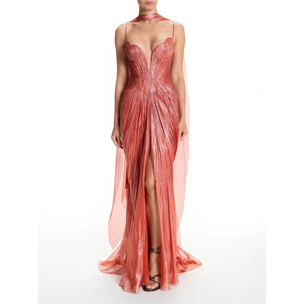 Maria Lucia Hohan Ari Shawl in Blood Orange | Scarves | Coveti