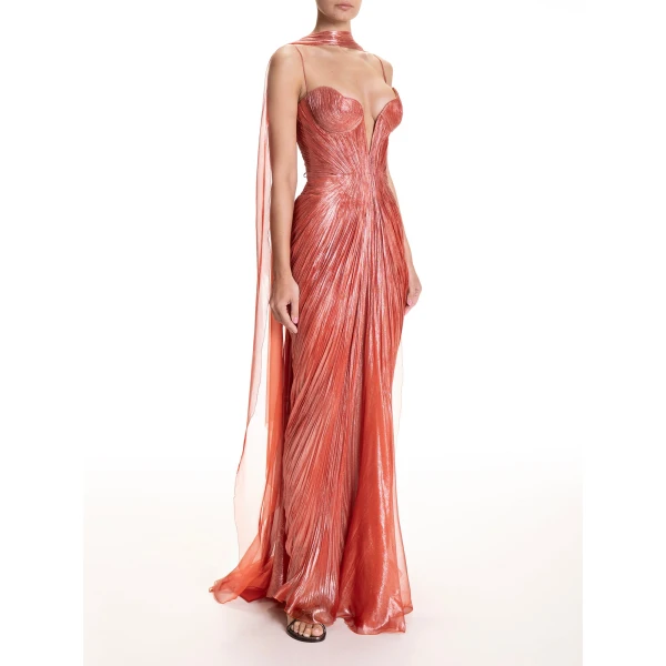 Maria Lucia Hohan Ari Shawl in Blood Orange | Scarves | Coveti