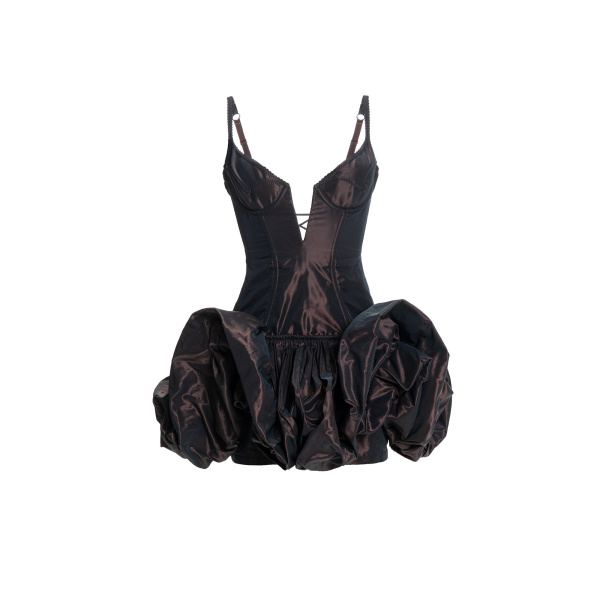 Maria Lucia Hohan Ayna Mini Dress in Bitter Chocolate | Mini Dresses | Coveti