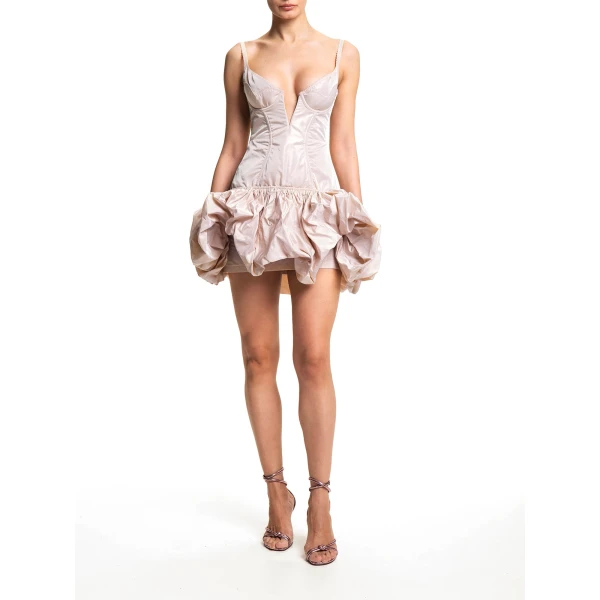 Maria Lucia Hohan Ayna Mini Dress in Nude | Mini Dresses | Coveti