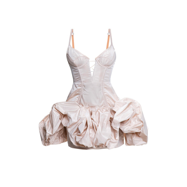 Maria Lucia Hohan Ayna Mini Dress in Nude | Mini Dresses | Coveti