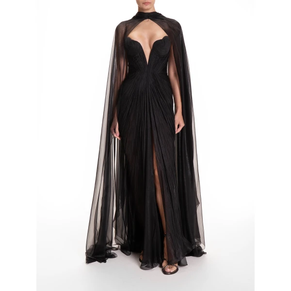 Maria Lucia Hohan Celestina Cape in Mascara | Scarves | Coveti