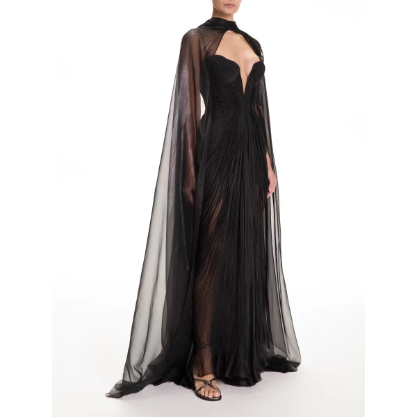 Maria Lucia Hohan Celestina Cape in Mascara | Scarves | Coveti