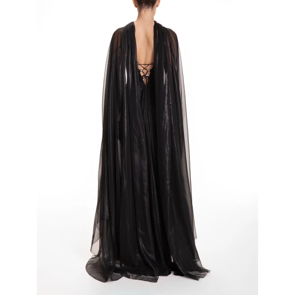 Maria Lucia Hohan Celestina Cape in Mascara | Scarves | Coveti