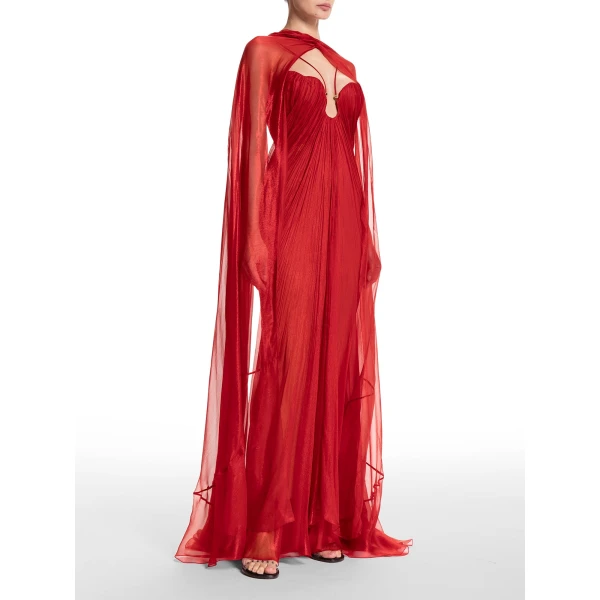 Maria Lucia Hohan Celestina Cape in Salsa | Scarves | Coveti