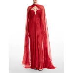 Maria Lucia Hohan Celestina Cape in Salsa | Scarves | Coveti