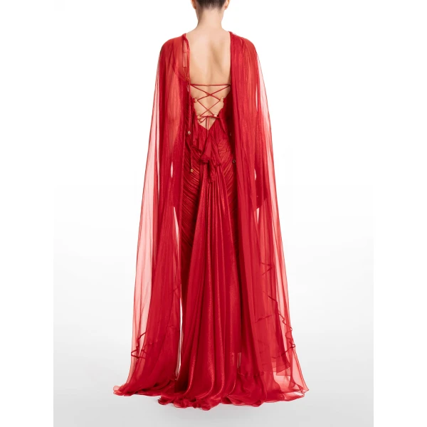 Maria Lucia Hohan Celestina Cape in Salsa | Scarves | Coveti