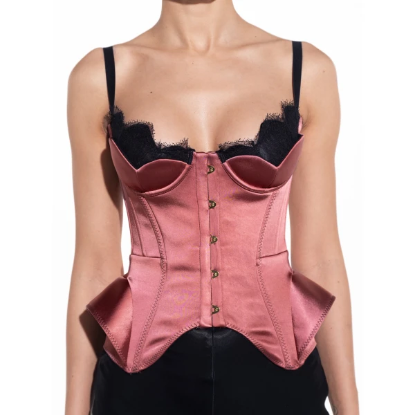 Maria Lucia Hohan Chantal Corset in Lipstick | Sleeveless | Coveti