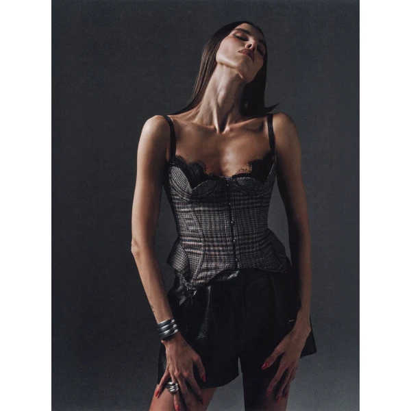 Maria Lucia Hohan Chantal Corset in Tweed | Sleeveless | Coveti