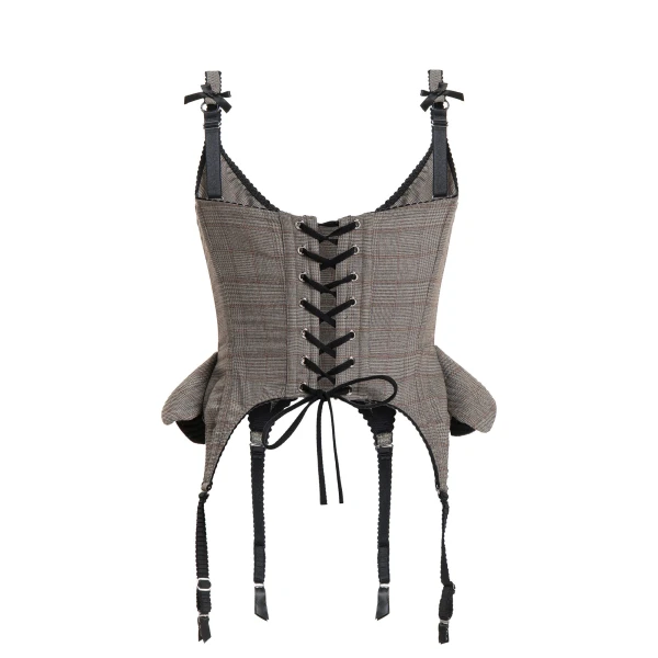 Maria Lucia Hohan Christa X Corset in Check | Sleeveless | Coveti