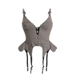 Maria Lucia Hohan Christa X Corset in Check | Sleeveless | Coveti