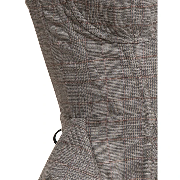 Maria Lucia Hohan Christa X Corset in Check | Sleeveless | Coveti