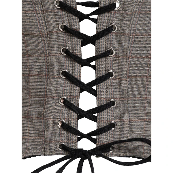 Maria Lucia Hohan Christa X Corset in Check | Sleeveless | Coveti