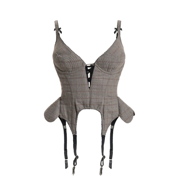 Maria Lucia Hohan Christa X Corset in Check | Sleeveless | Coveti